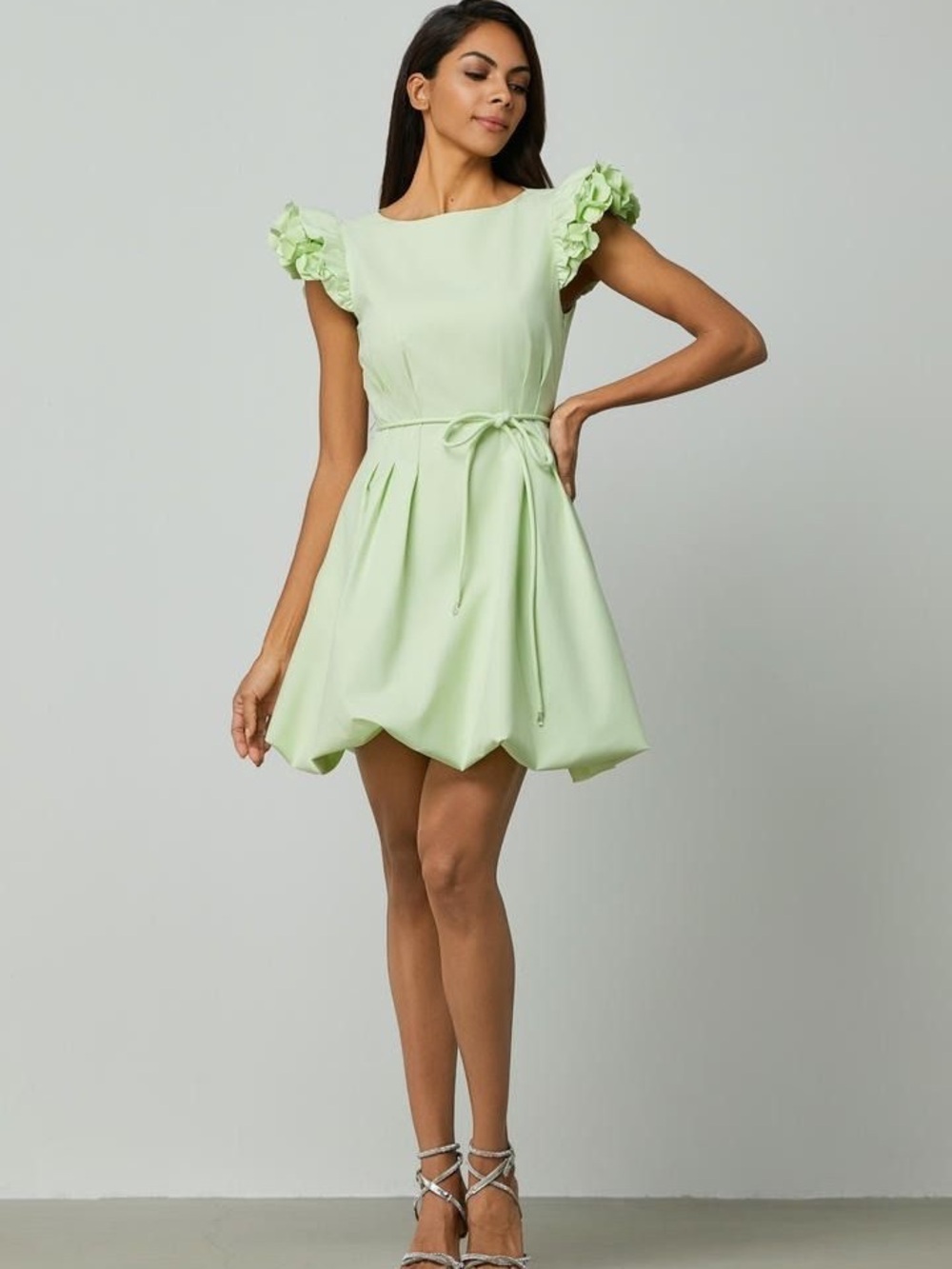 Femi 9 Green Dress Decorated With Rose